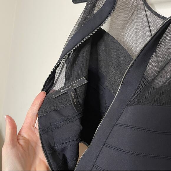 BCBGMAXAZRIA Giovanna Silk Blend Gown Dress White Black Size S - Picture 7 of 7